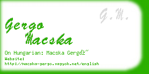 gergo macska business card